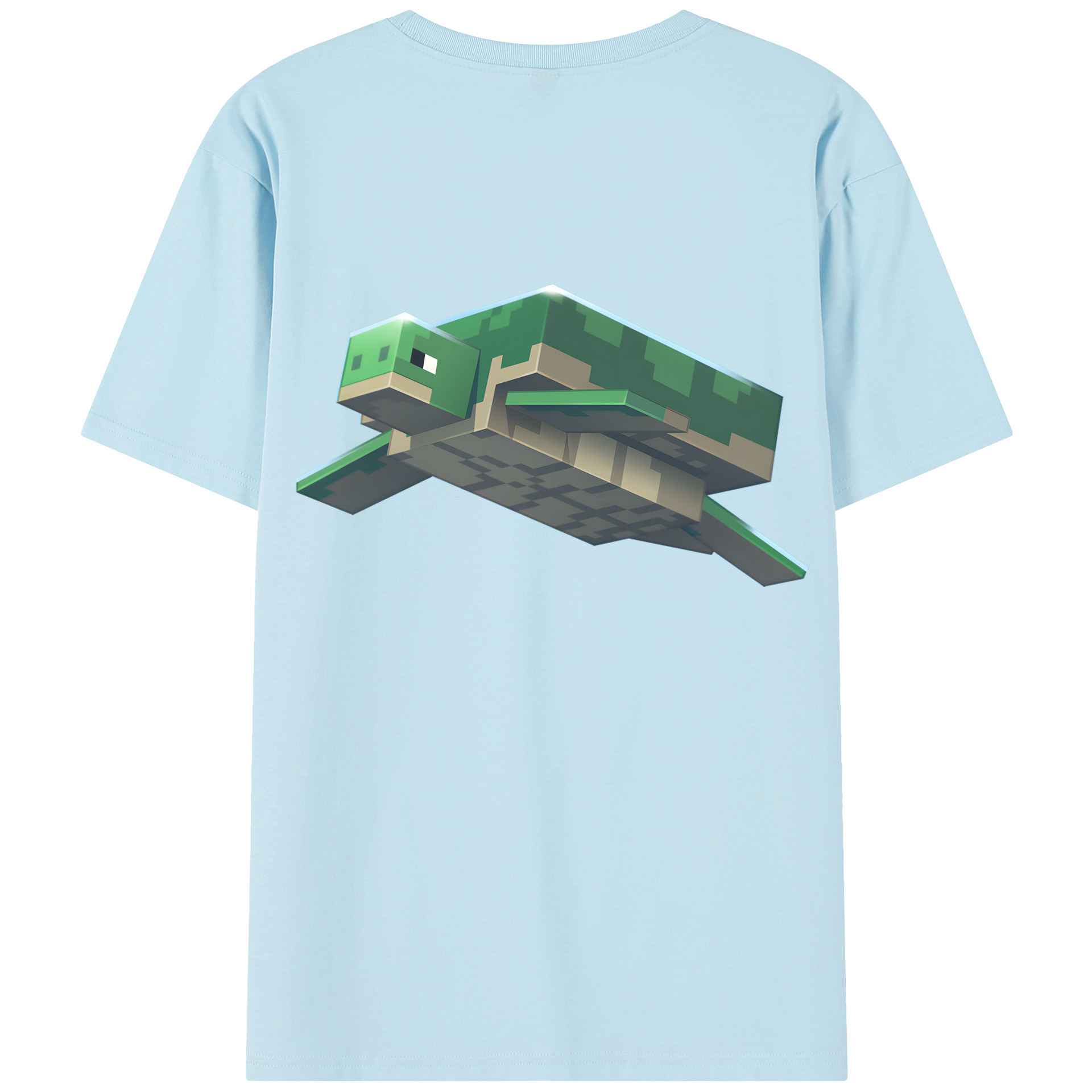（画像用） マインクラフト ブロックの世界 Minecraft MC Block world 綿100％半袖Tシャツ（背面プリント）